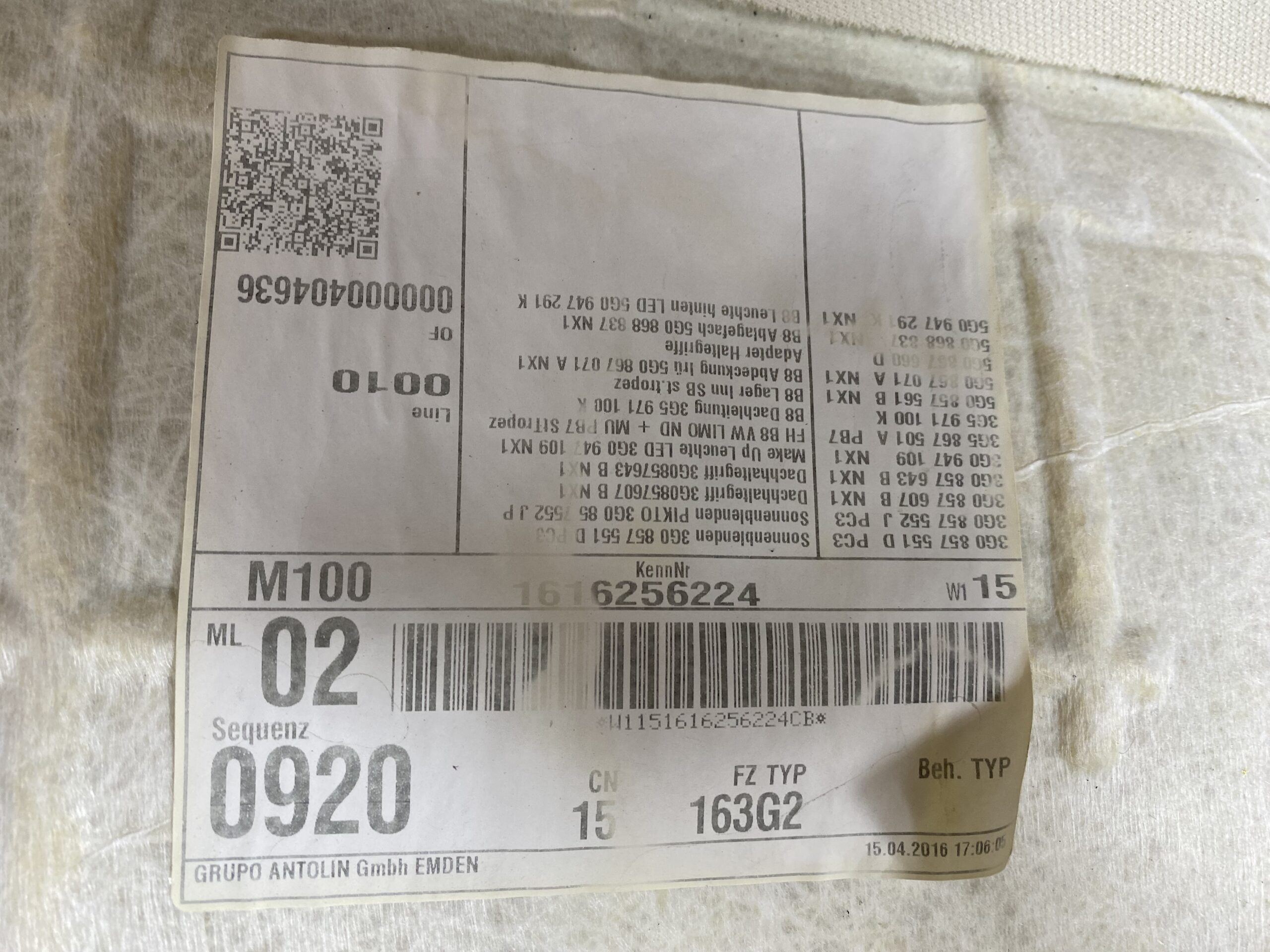 17901177 обшивка потолка vw passat b8 2016 (9)