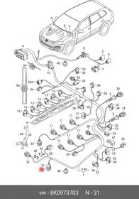 17901224 проводка коса передняя vw passat b8 2016